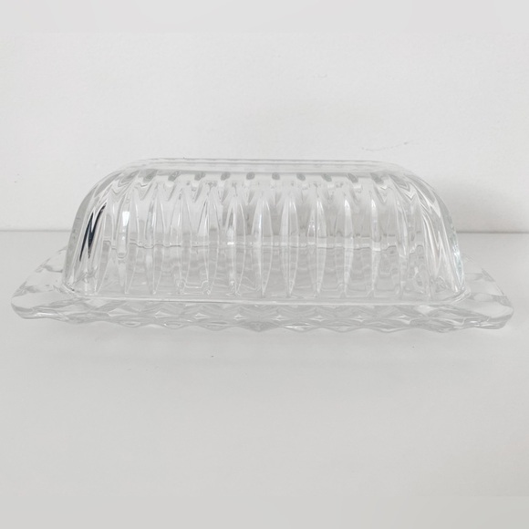 Vintage Clear Glass Butter Dish – Two-Piece Set - Picture 1 of 5
